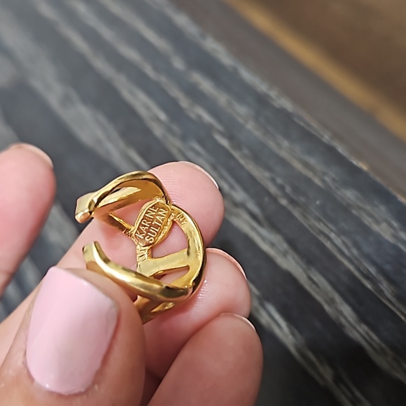 Karine Sultan Gold Link Ring - Picture 3 of 5